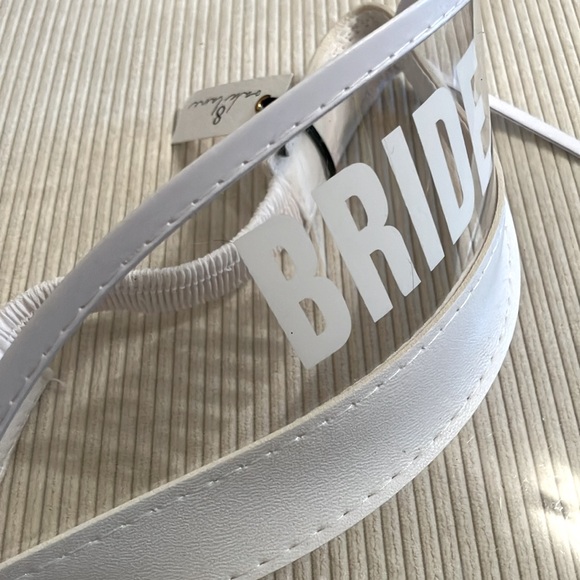 NWT 8 Oak Lane White & Clear “Bride” Visor - Picture 7 of 7